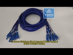 12F Kerne aus rostfreiem Stahl, gepanzerter Patch Cord SC-SC-blau PVC