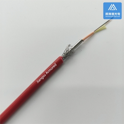 5.0mm 12 Core micro armor fiber optic cable Red LSZH Jacket FTTH