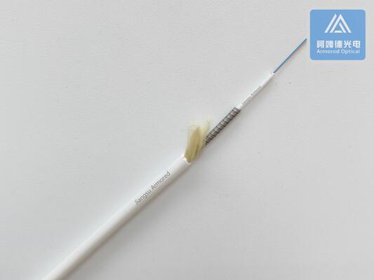 Duplex SM Spiral Armored Fiber Patch Cable 3.0mm White LSZH Rodent Resistant FTTH