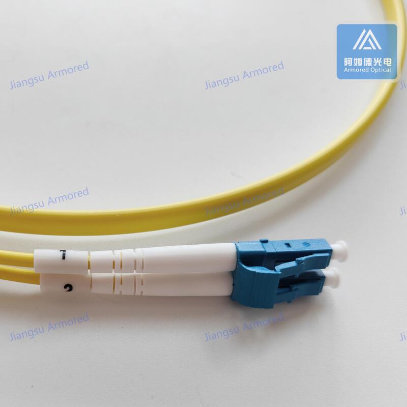 Duplex SM E2000-DLC-1M Fiber Patch Cord Yellow LSZH Patch Cable Assembly