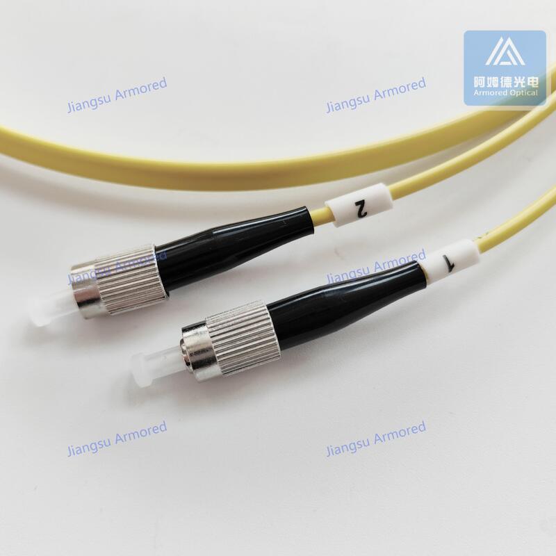 Duplex SM E2000-FC-1M Fiber Patch Cord Yellow LSZH Patch Lead