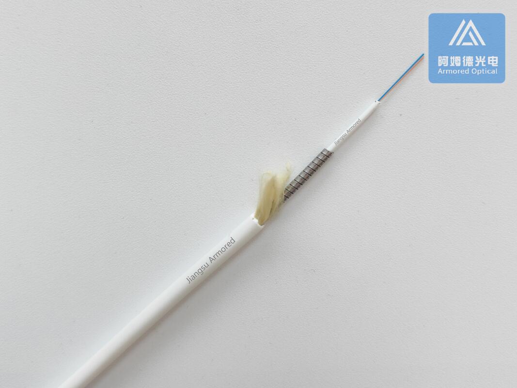 Duplex SM Spiral Armored Fiber Patch Cable 3.0mm White LSZH Rodent Resistant FTTH